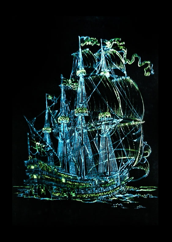 ghost ship black light poster