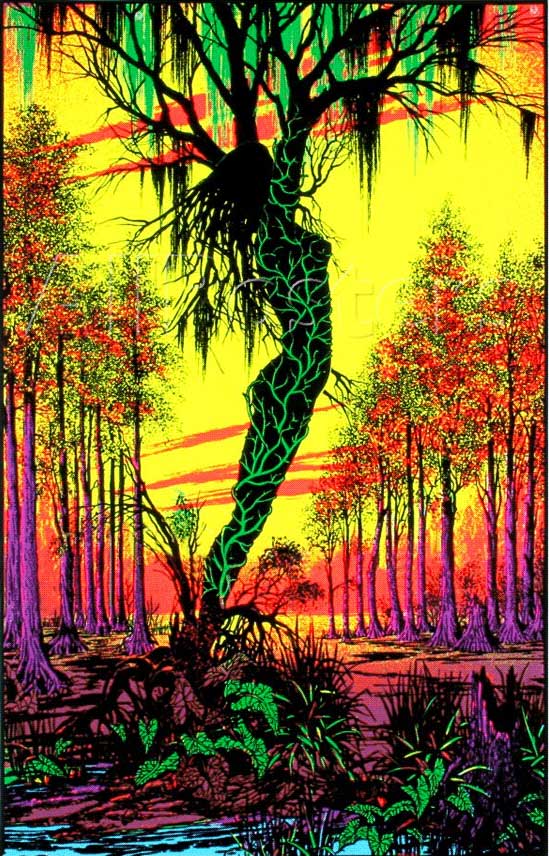 swamp mirage black light poster