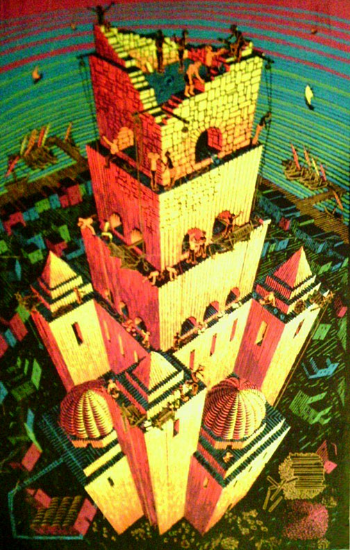 tower of babel black light poster
